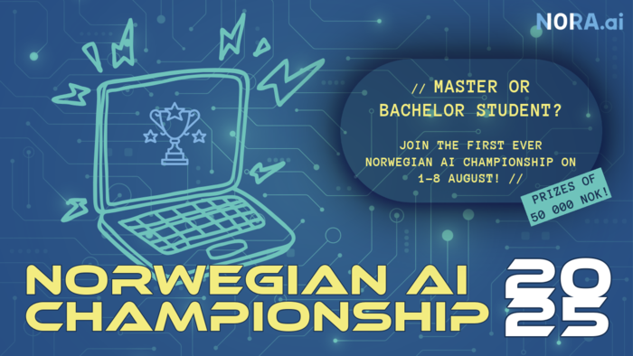 Computer with illustrations of lightning, Norwegian AI Championship, 1st to 8th August