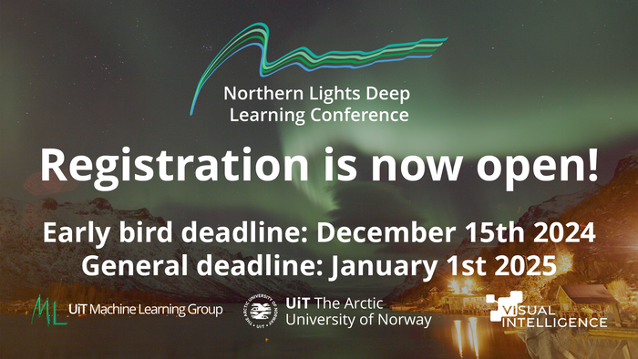 Conference logo and registration dates on a background of mountains and sea