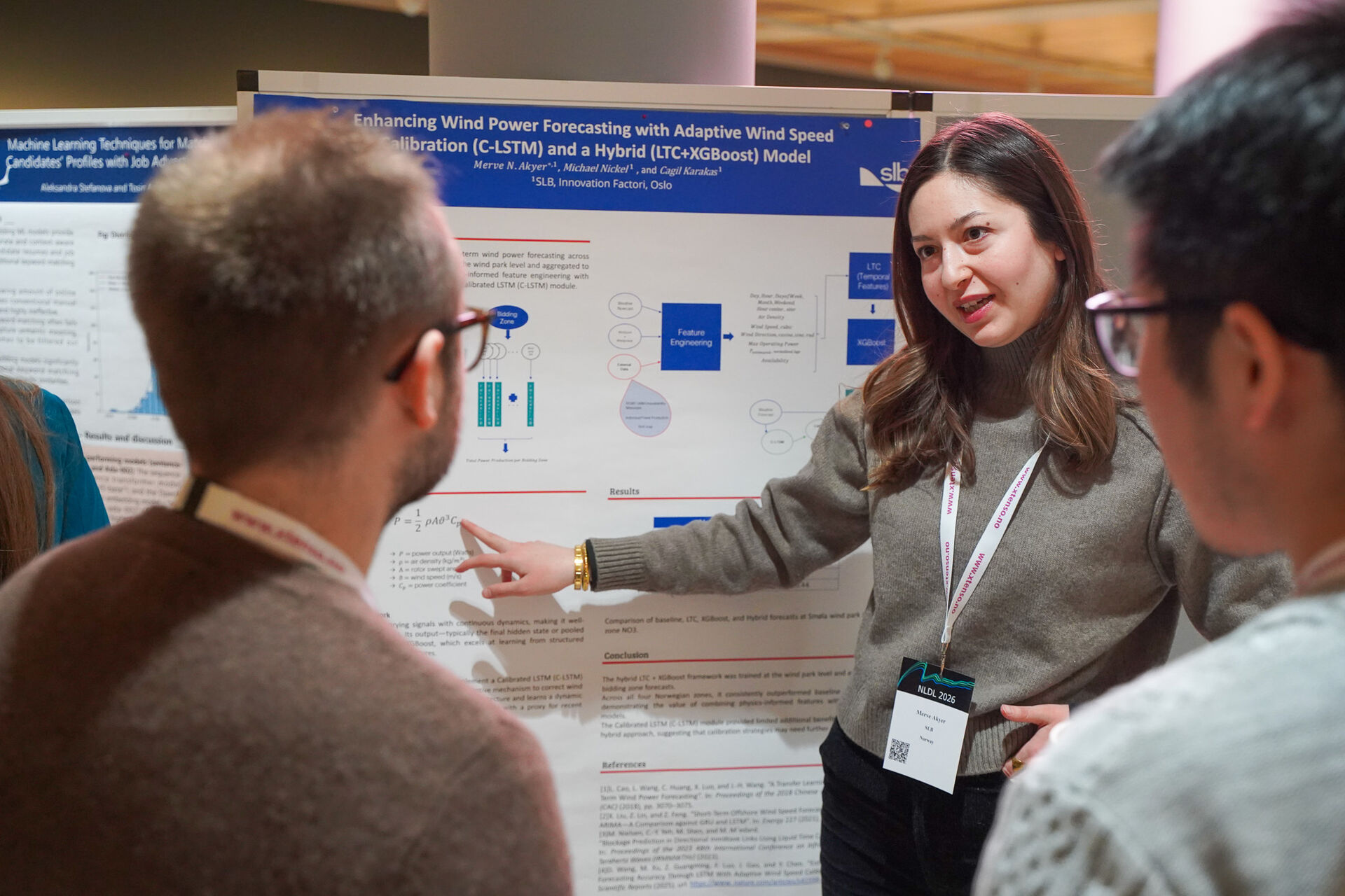 Person presenting a poster