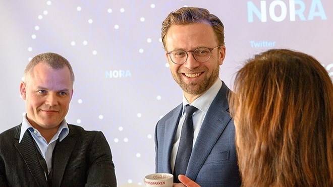 Picture of Klas H. Pettersen and Nikolai Astrup at NORA's kick-off
