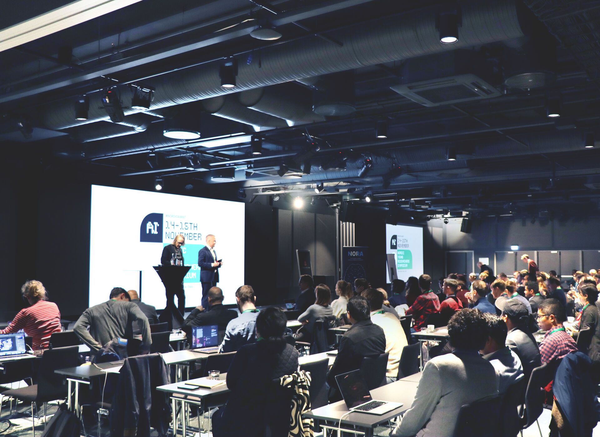 Morten Irgens / CLAIRE and Klas Pettersen/NORA opening the Nordic AI Meet 2022