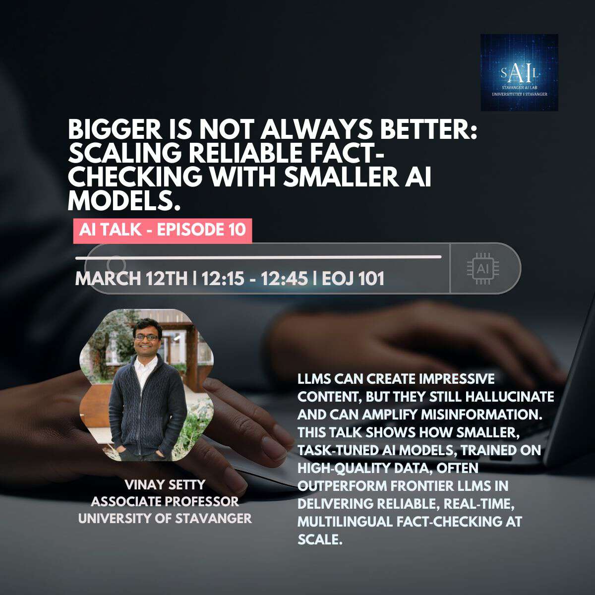 Vinay Setty, Associate Professor, University of Stavanger